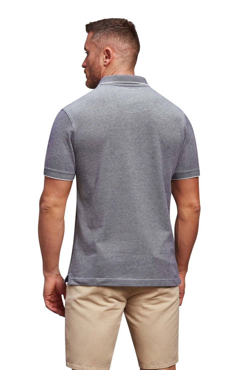 Embroidered Patch Birdseye Polo - Navy