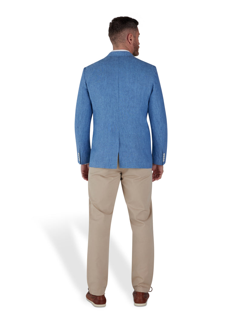 Linen Blazer - Mid Blue