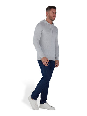 Pullover Knitted Hoodie - Light Grey Marl