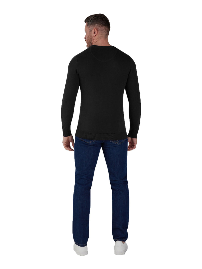 Lightweight Crew Neck Jumper - Black