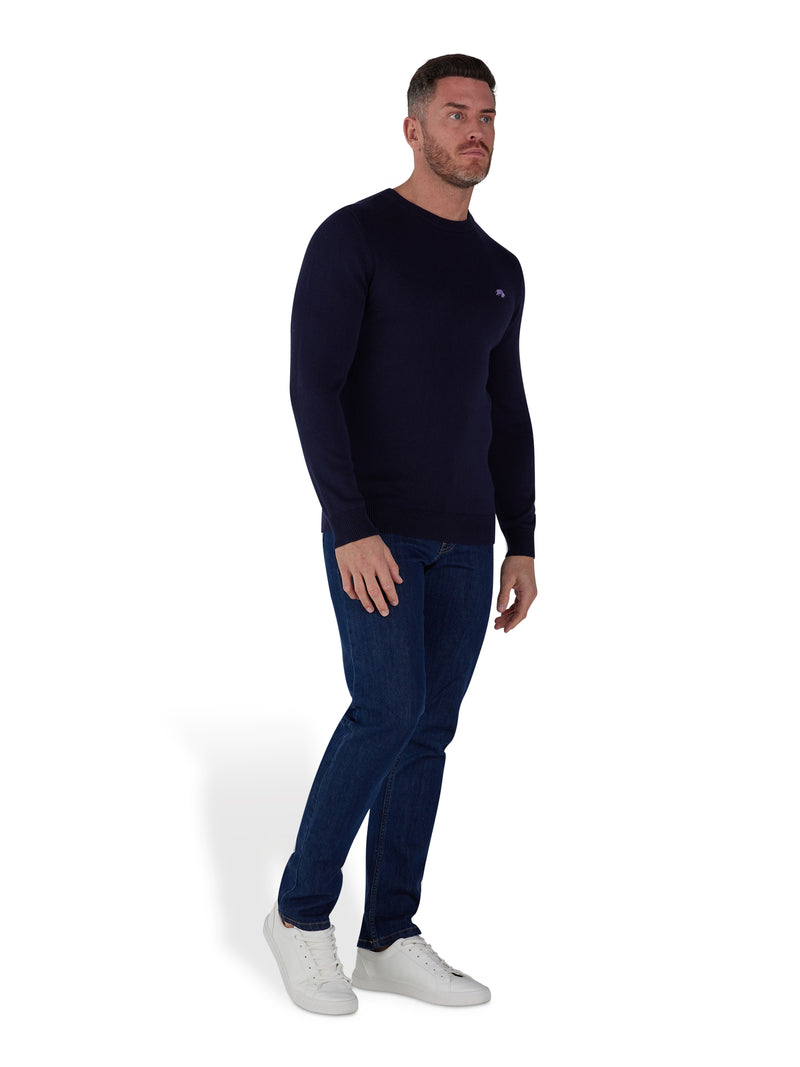 Lightweight Crew Neck Jumper - Navy