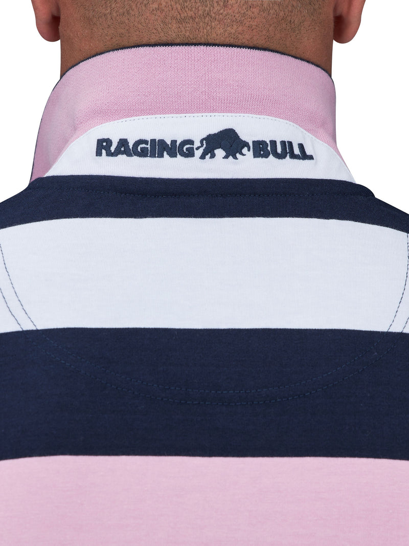 Jersey Contrast Panel Polo - Navy