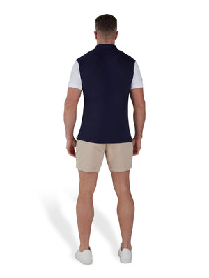 Diagonal Cut And Sew Polo - Navy