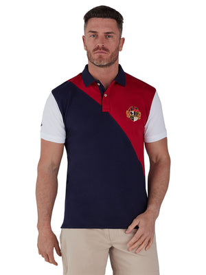 Diagonal Cut And Sew Polo - Navy