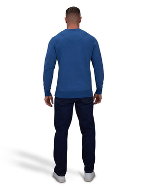RB Applique Crew Neck Sweat - Mid Blue
