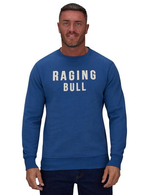 RB Applique Crew Neck Sweat - Mid Blue