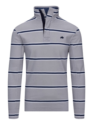 Thin Stripe 1/4 Zip Sweat - Grey