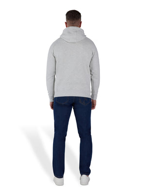 Raglan Sleeve Overhead Hoodie - Light Grey Marl