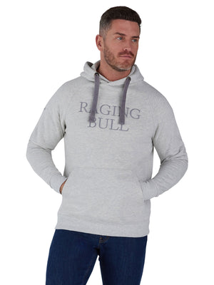 Raglan Sleeve Overhead Hoodie - Light Grey Marl