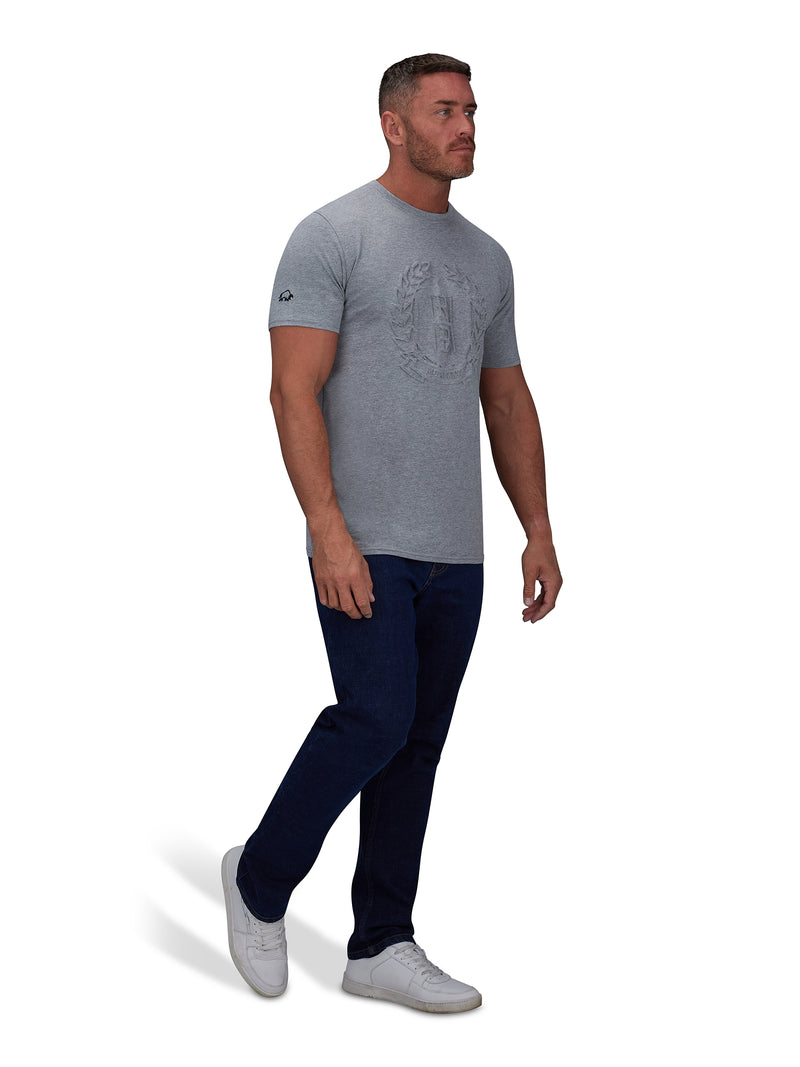 Embossed Crest T-Shirt - Grey Marl