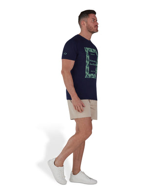 Beach Rugby Pattern T-Shirt - Navy