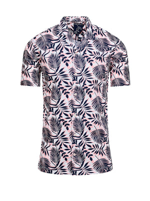 Short Sleeve Large Fern Shirt - Navy