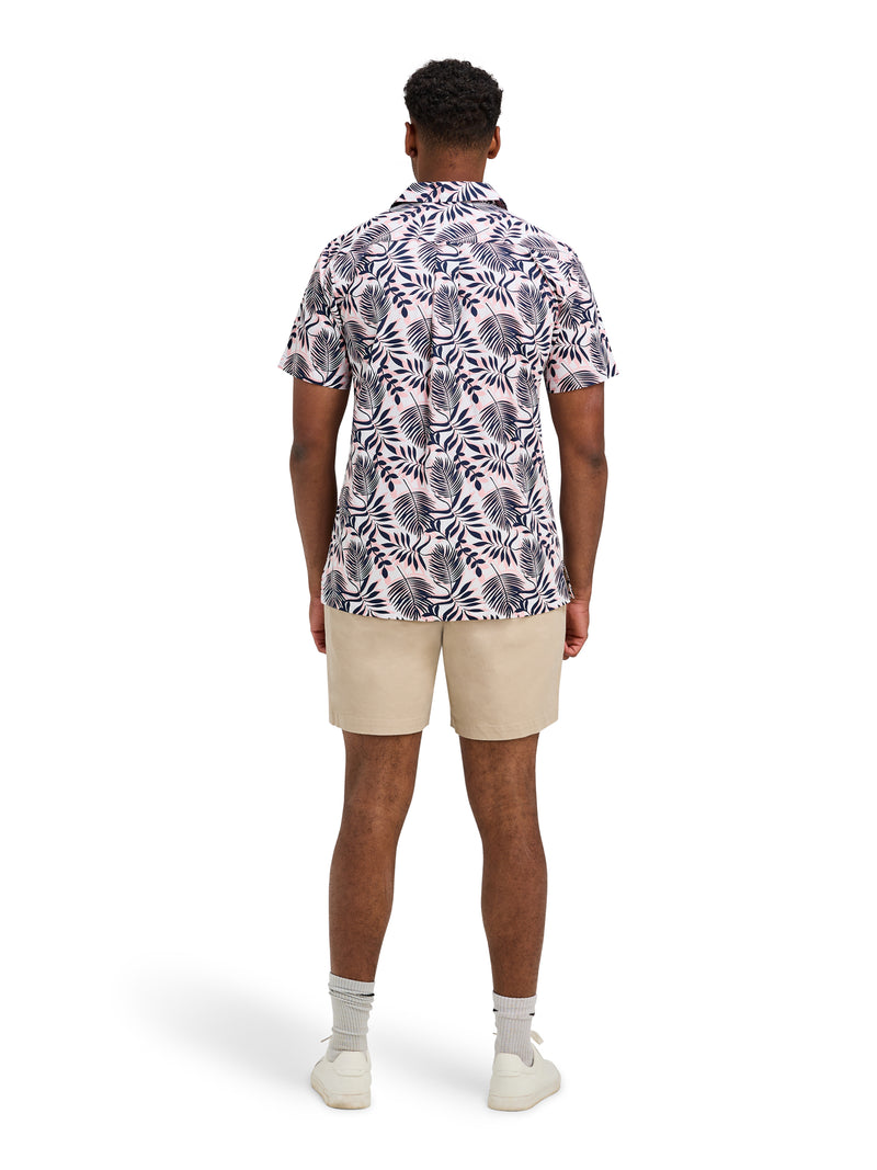 Short Sleeve Large Fern Shirt - Navy