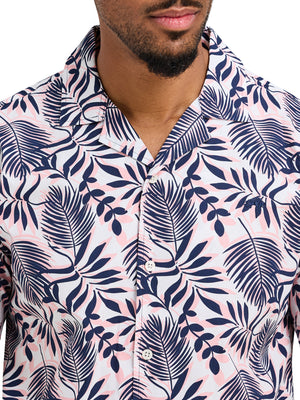 Short Sleeve Large Fern Shirt - Navy