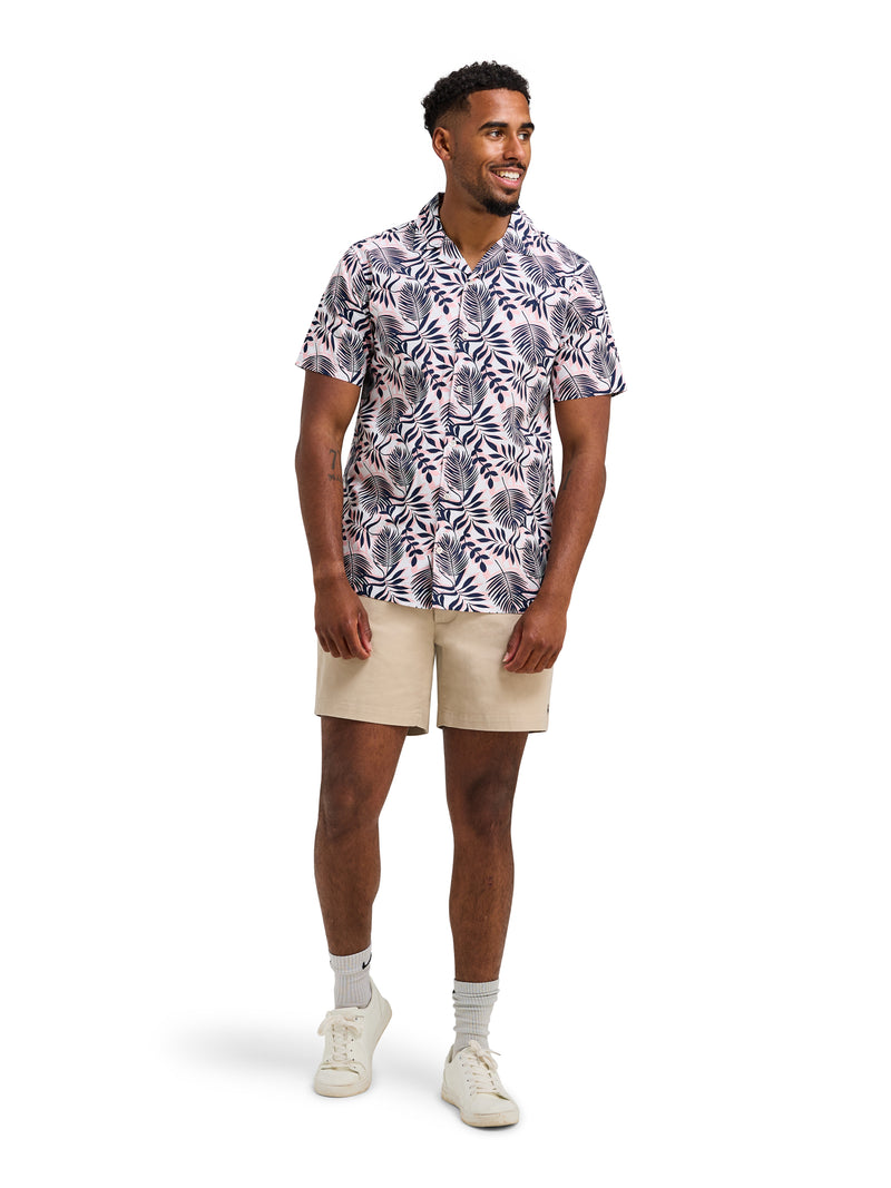 Short Sleeve Large Fern Shirt - Navy