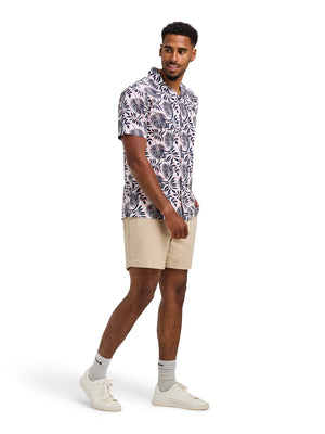 Short Sleeve Large Fern Shirt - Navy