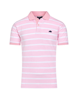 Birdseye Stripe Pique Polo - Pink