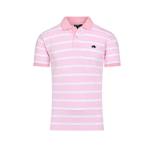 Birdseye Stripe Pique Polo - Pink