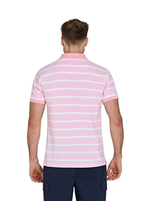 Birdseye Stripe Pique Polo - Pink