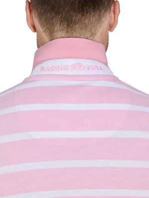 Birdseye Stripe Pique Polo - Pink