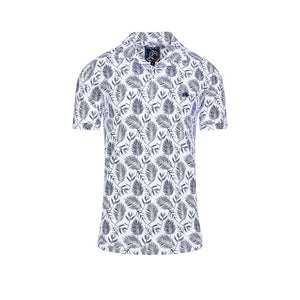 Floral Print Jersey Polo - Navy