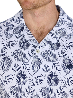 Floral Print Jersey Polo - Navy
