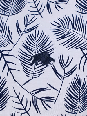 Floral Print Jersey Polo - Navy