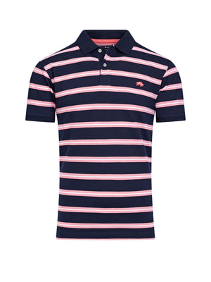 Trio Stripe Polo - Navy