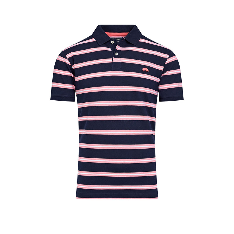 Trio Stripe Polo - Navy