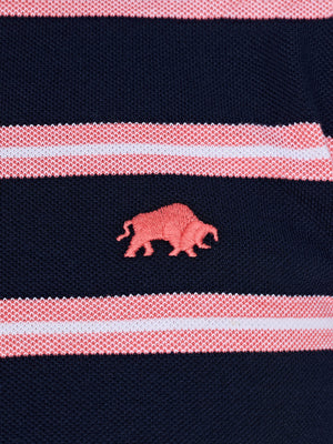 Trio Stripe Polo - Navy