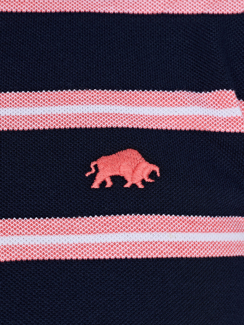Trio Stripe Polo - Navy