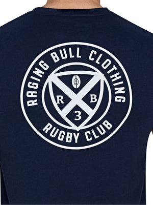 Rugby Club Back Print T-Shirt - Navy