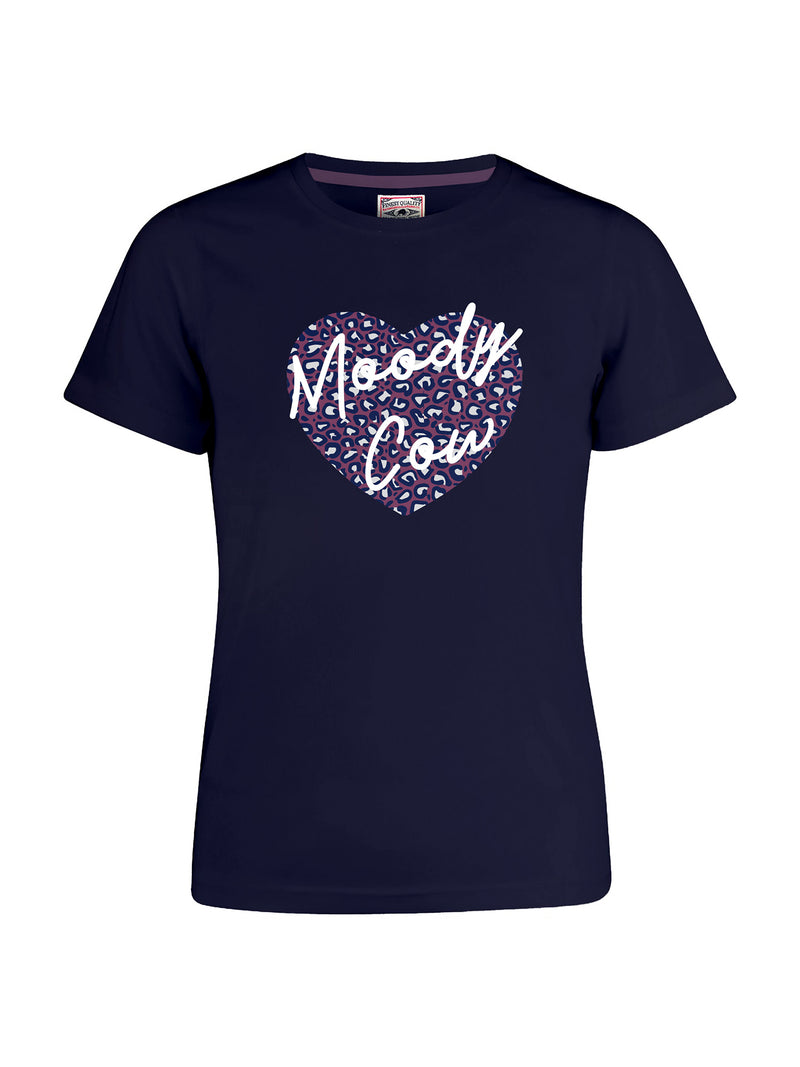 Moody Cow Wild at Heart T-Shirt - Navy