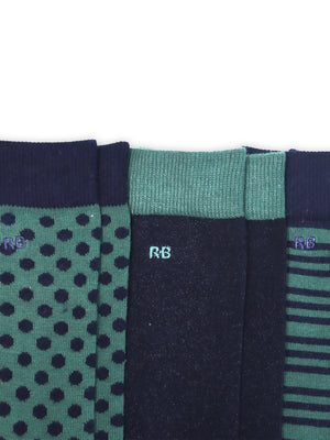 3 Pack Cotton Mix Mens Socks - Teal