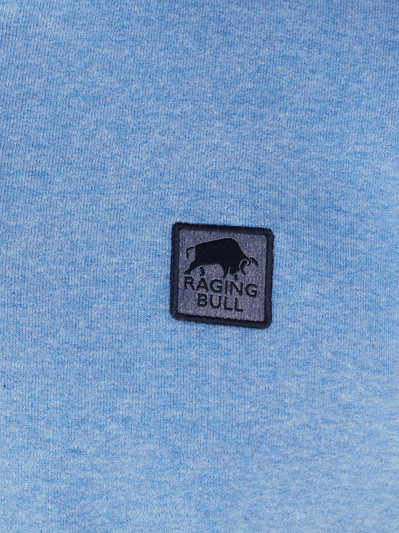 Badge Quarter Zip Sweat - Sky Blue