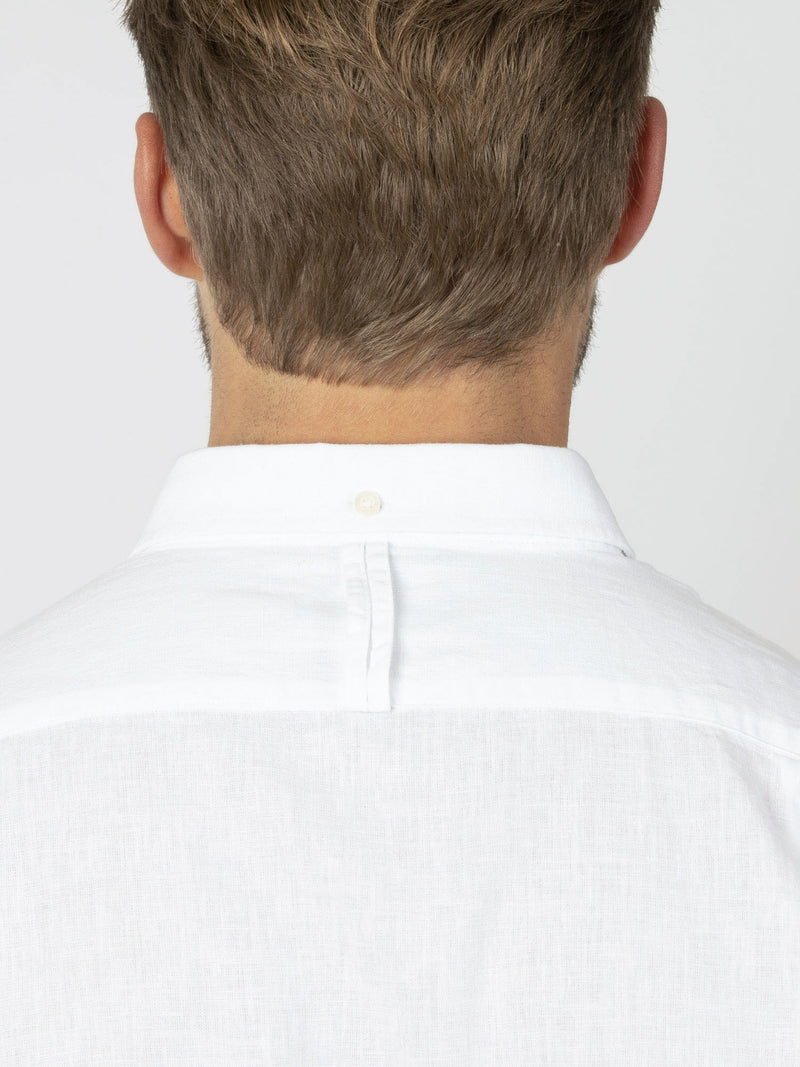 Short Sleeve Classic Linen Shirt - White