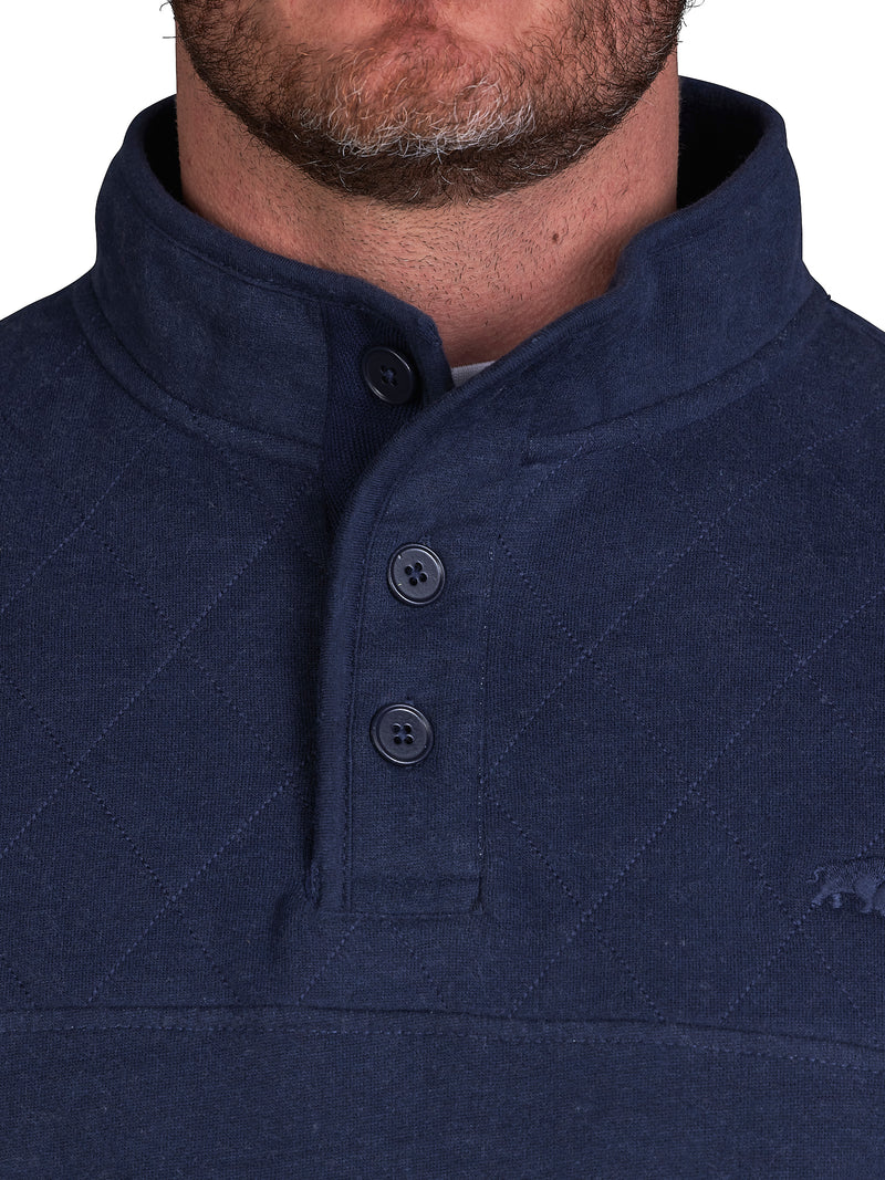 Classic Button Up Sweat - Navy
