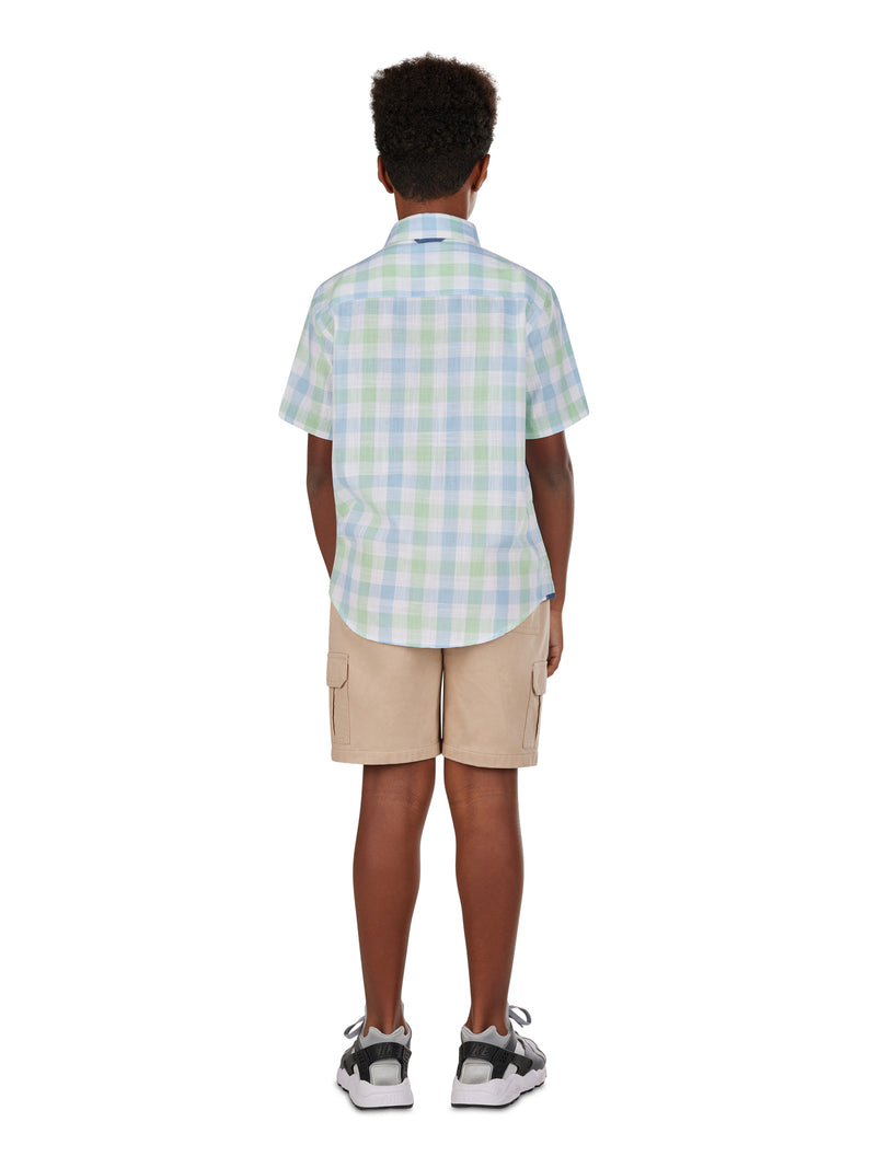 Short Sleeve Multi Check Shirt - Mint