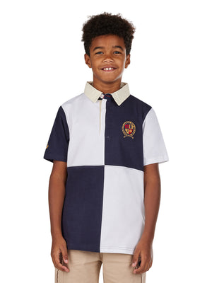 Short Sleeve Harlequin Rugby - White
