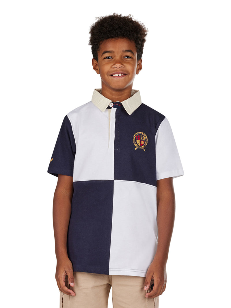 Short Sleeve Harlequin Rugby - White
