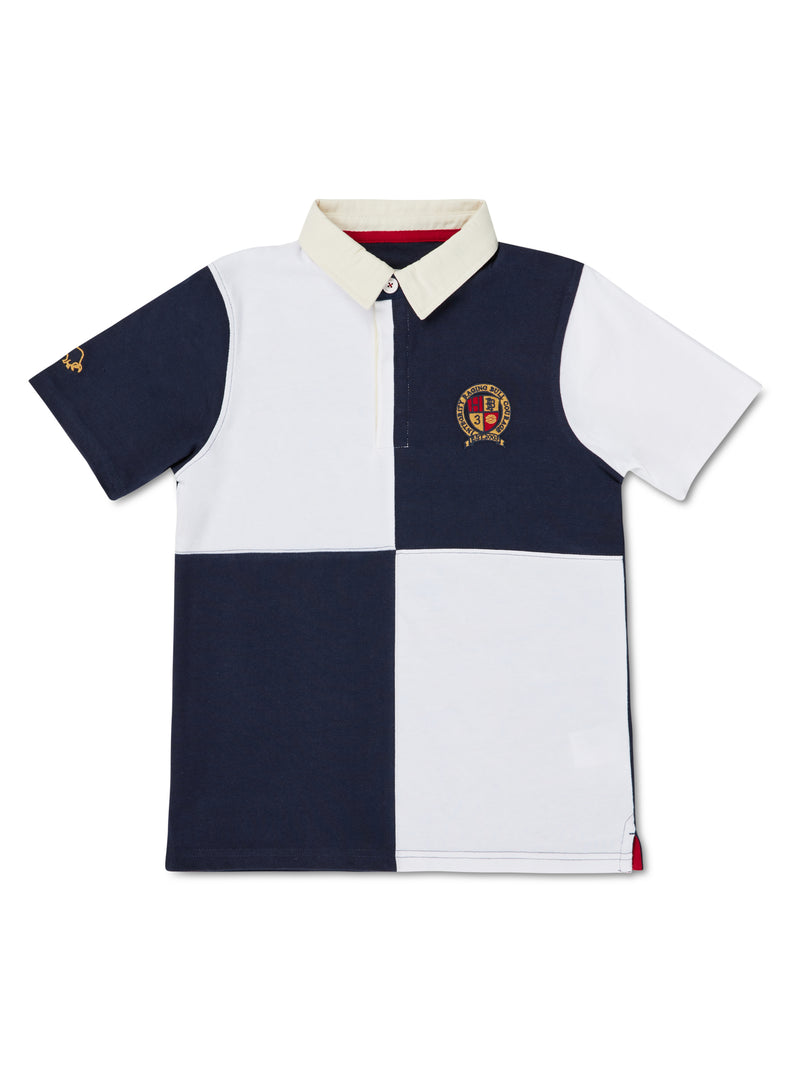 Short Sleeve Harlequin Rugby - White