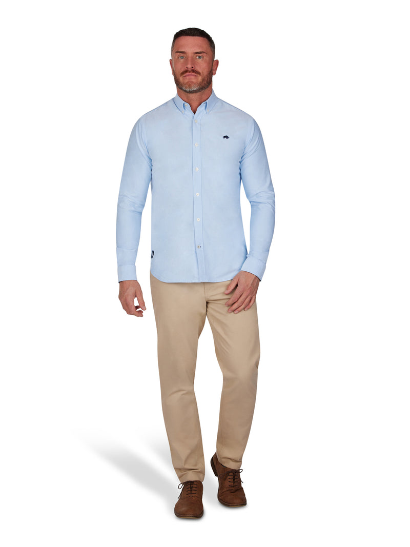 MNDF Long Sleeve Classic Oxford Shirt - Sky Blue