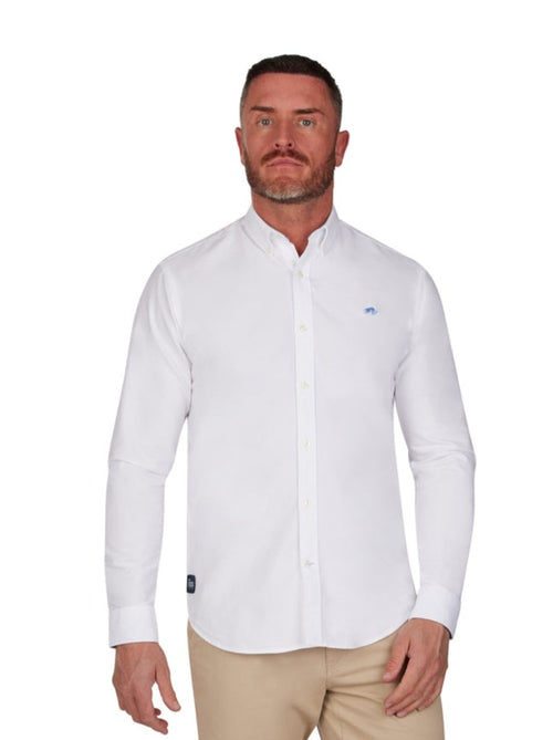 MNDF Long Sleeve Classic Oxford Shirt - White