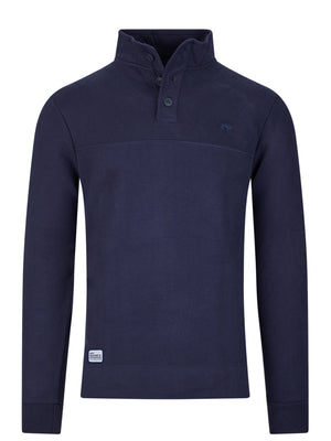 MNDF Classic Button Up Sweat - Navy