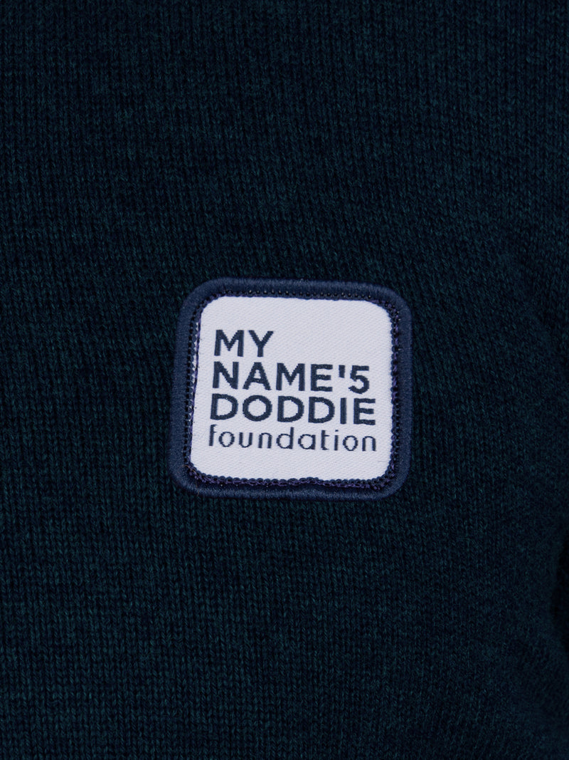 MNDF Knitted Cotton Cashmere Quarter Zip - Navy