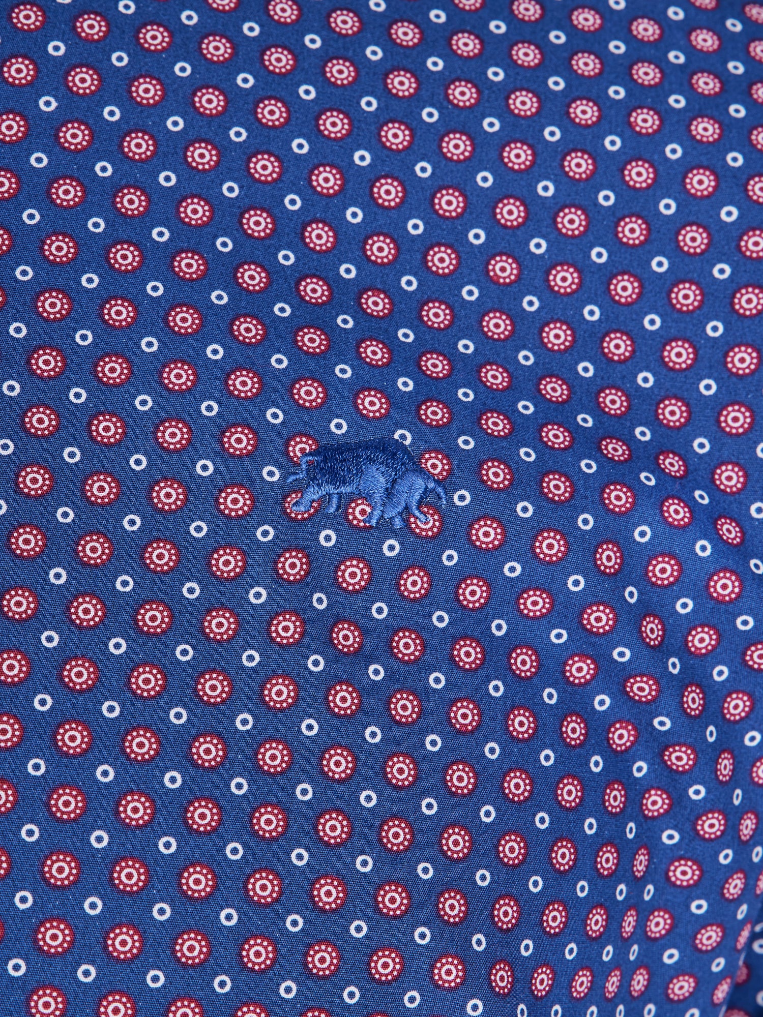Long Sleeve Geo Print Shirt - Navy