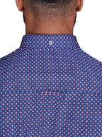 Long Sleeve Geo Print Shirt - Navy