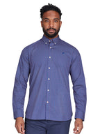 Long Sleeve Geo Print Shirt - Navy