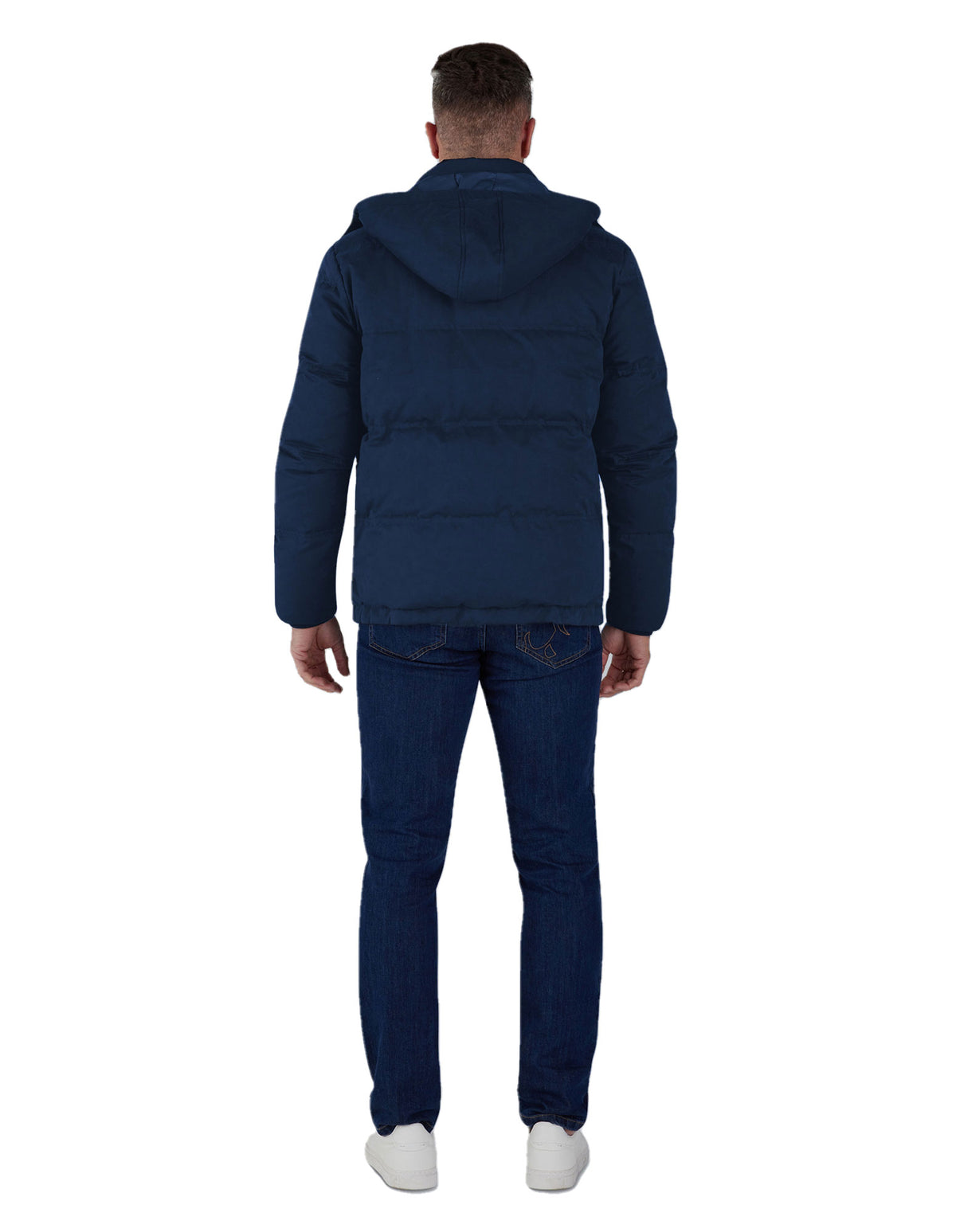 Hooded Puffer Jacket - Navy