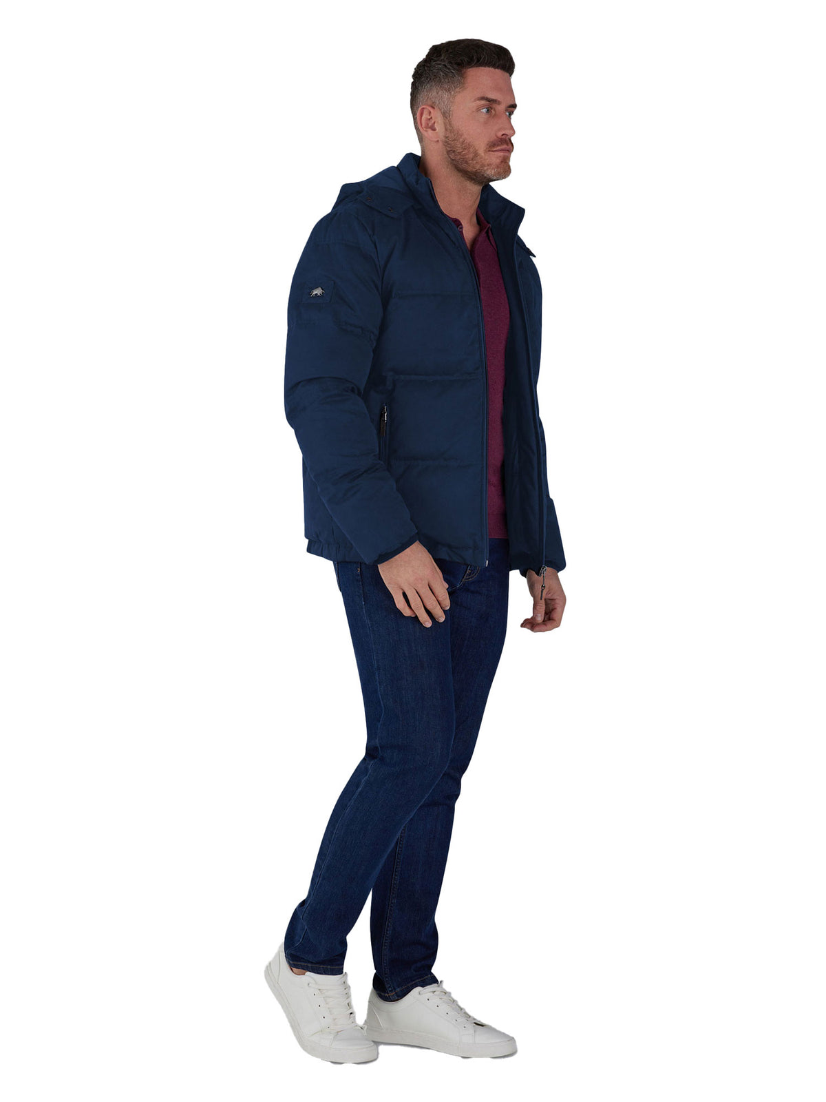 Hooded Puffer Jacket - Navy